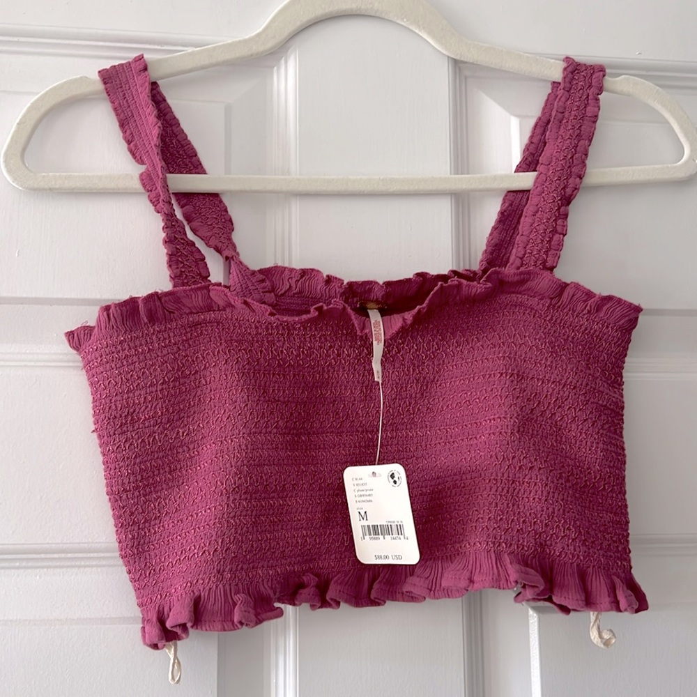 NWT Free People Rouched Cropped Top